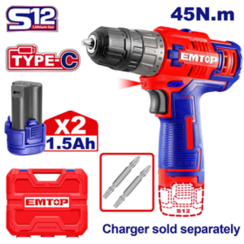 ATORNILLADOR 3/8″ 12V 1500RPM 45NM EMTOP