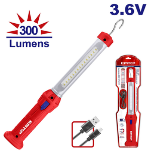 LINTERNA DE TRABAJO RECARGABLE 6.5K 300LM 3.5W EMTOP