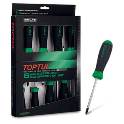 JUEGO DE DESARMADORES DE 8PZS TOPTUL