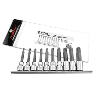 JUEGO DE PUNTAS RIBE MACHO LARGOS M1/2" M5 A M16 TOPTUL