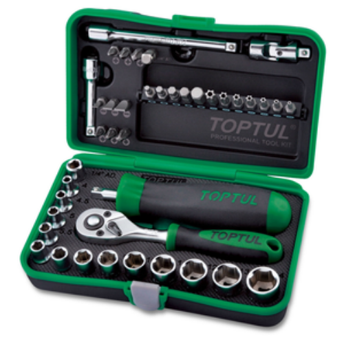 JUEGO DE DADOS M 1/4″, 41PZS TOPTUL