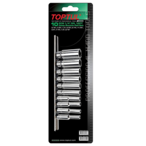 JUEGO DE DADOS M 1/4″ EN PULGADAS TOPTUL