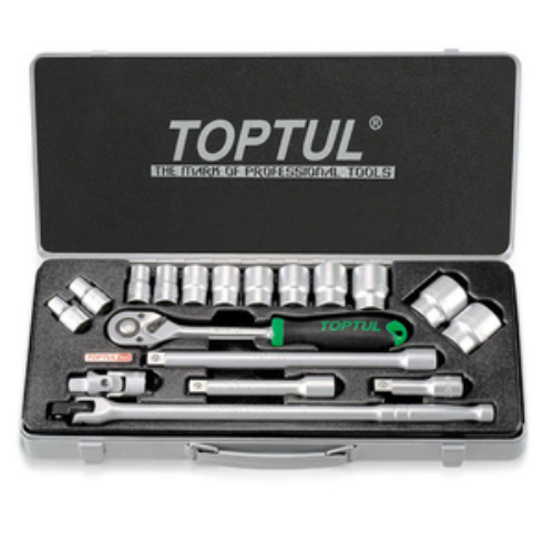 JUEGO DE DADOS M 3/8″, 18PZS TOPTUL