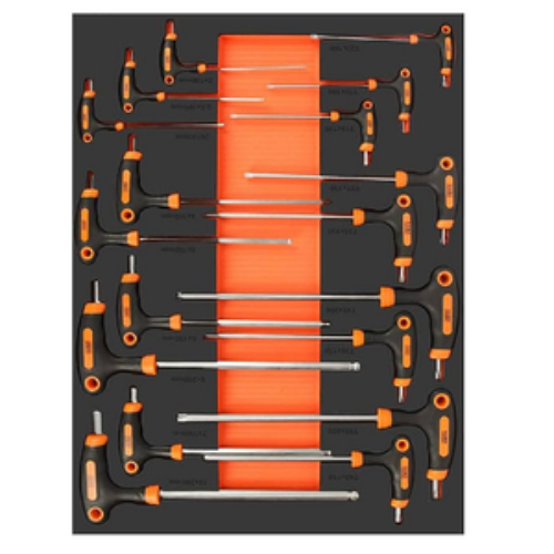 BANDEJA DE HERRAMIENTAS HEXAGONALES/TORX 17PZS HTR