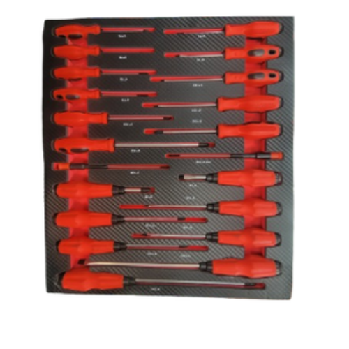 BANDEJA DE HERRAMIENTAS DESTORNILLADORES 21PZS HTR