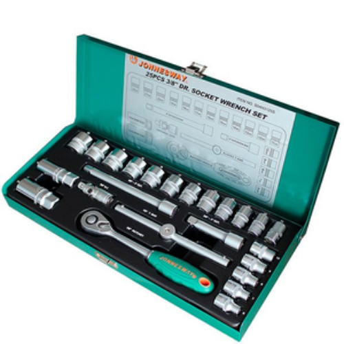 JGO.DADOS Y PALANCA 3/8″ 6L (25 PZS.) JONNESWAY