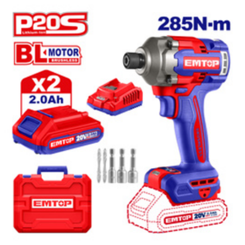ATORNILLADOR INALAMBRICO 1/4″ 20V 2600RPM 285Nm EMTOP