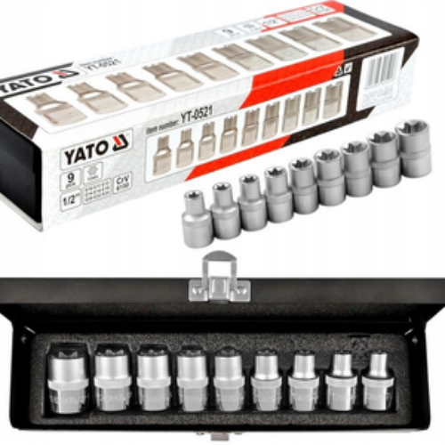 JUEGO DE DADOS TORX HEMBRA 9 PIEZAS E10-E24 YATO
