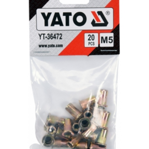 SET TUERCAS DE REMACHE ACERO M5 (20U) YATO