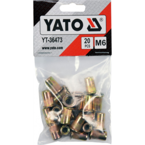 SET TUERCAS DE REMACHE ACERO M6 (20U) YATO