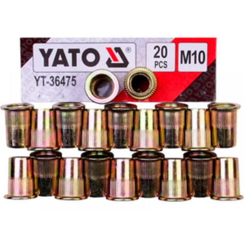 SET TUERCAS DE REMACHE ACERO M10 (20U) YATO