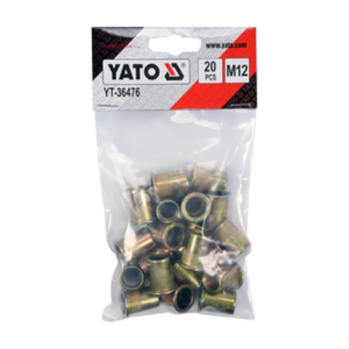 SET TUERCAS DE REMACHE ACERO M12 (20U) YATO